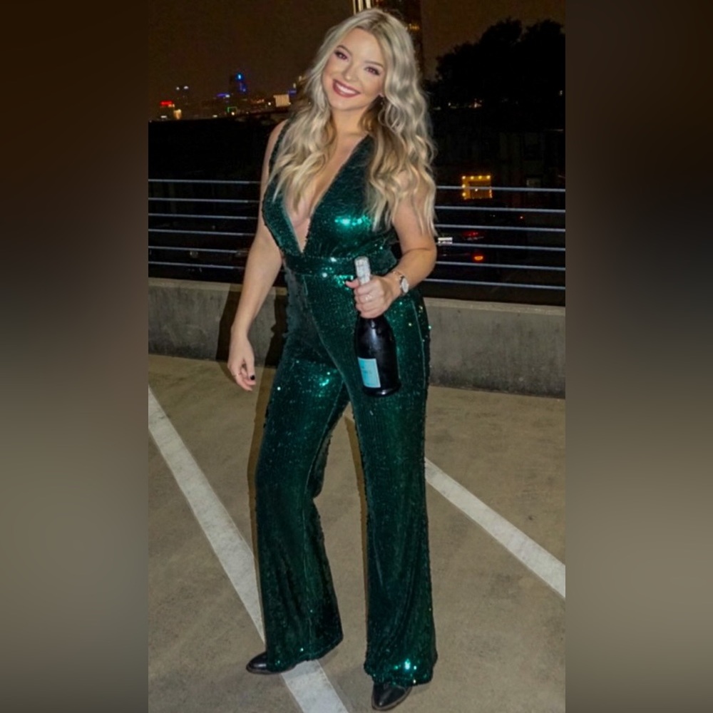 Vici fully sequined NYE jumpsuit